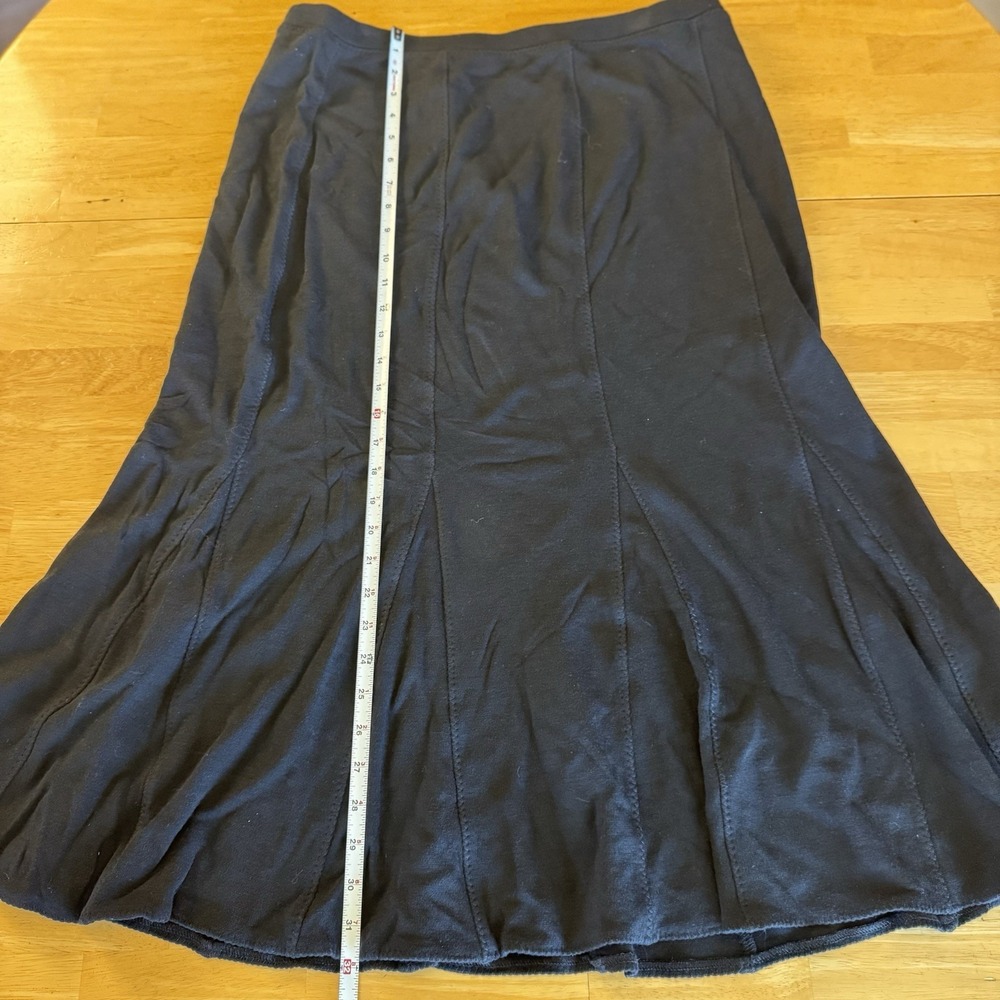 EILEEN FISHER Black‎ Godot Skirt Womens Wool Viscose Blend Elastic Waist Large - Picture 3 of 6